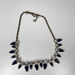 J.Crew Navy and Gold Arrowhead Necklace